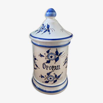 Pot apothicaire porcelaine opopan bleu
