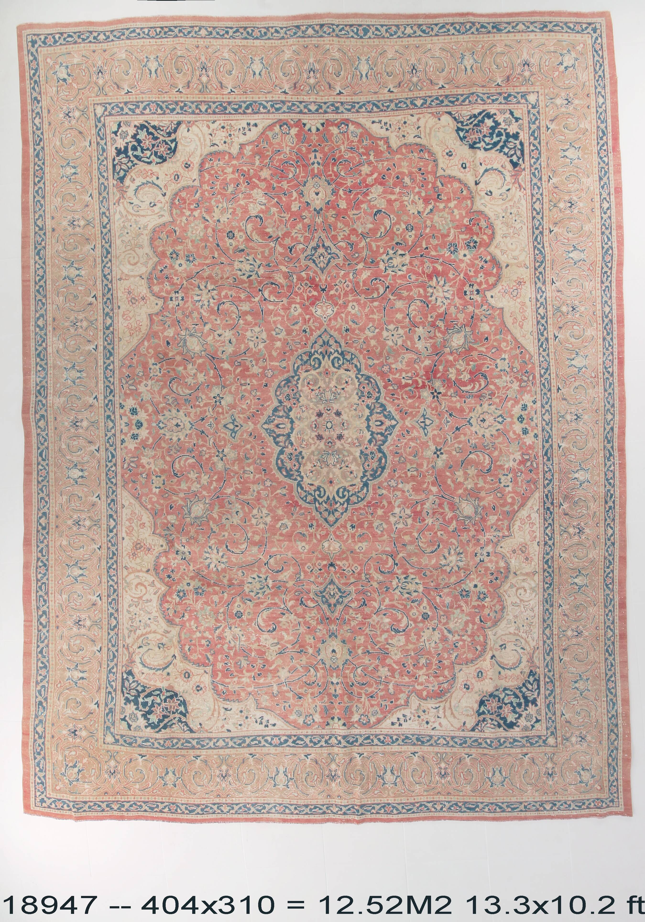Classic Red & Blue Oversize Vintage Rug, 310x404Cm