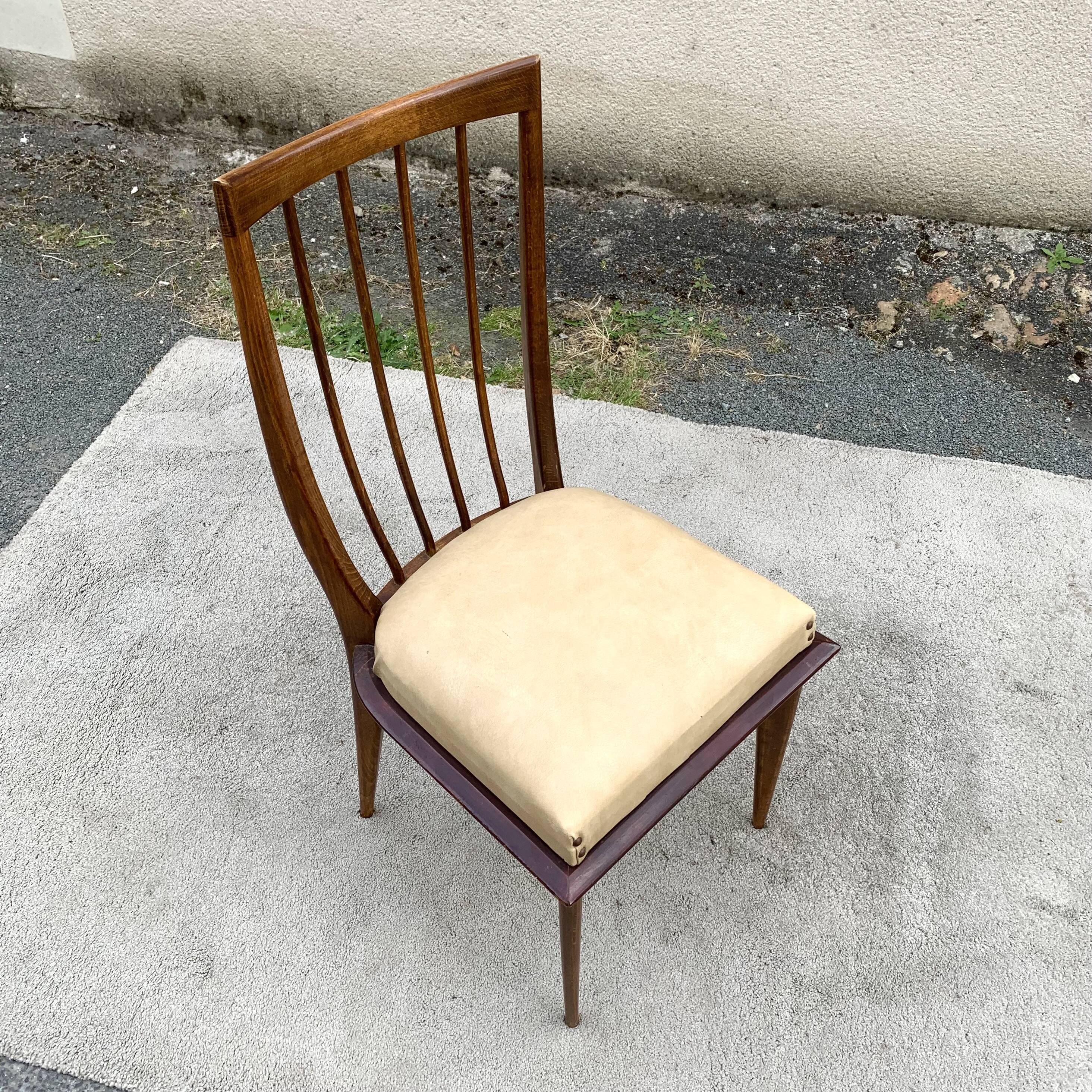 Set of 6 Scandinavian-inspired chairs from the 1960s