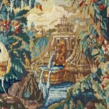 old tapestry with greenery and birds decoration