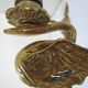 Pair of appliques swans gilded bronze patinated empire style