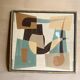 Gouache illustration on paper, glass frame