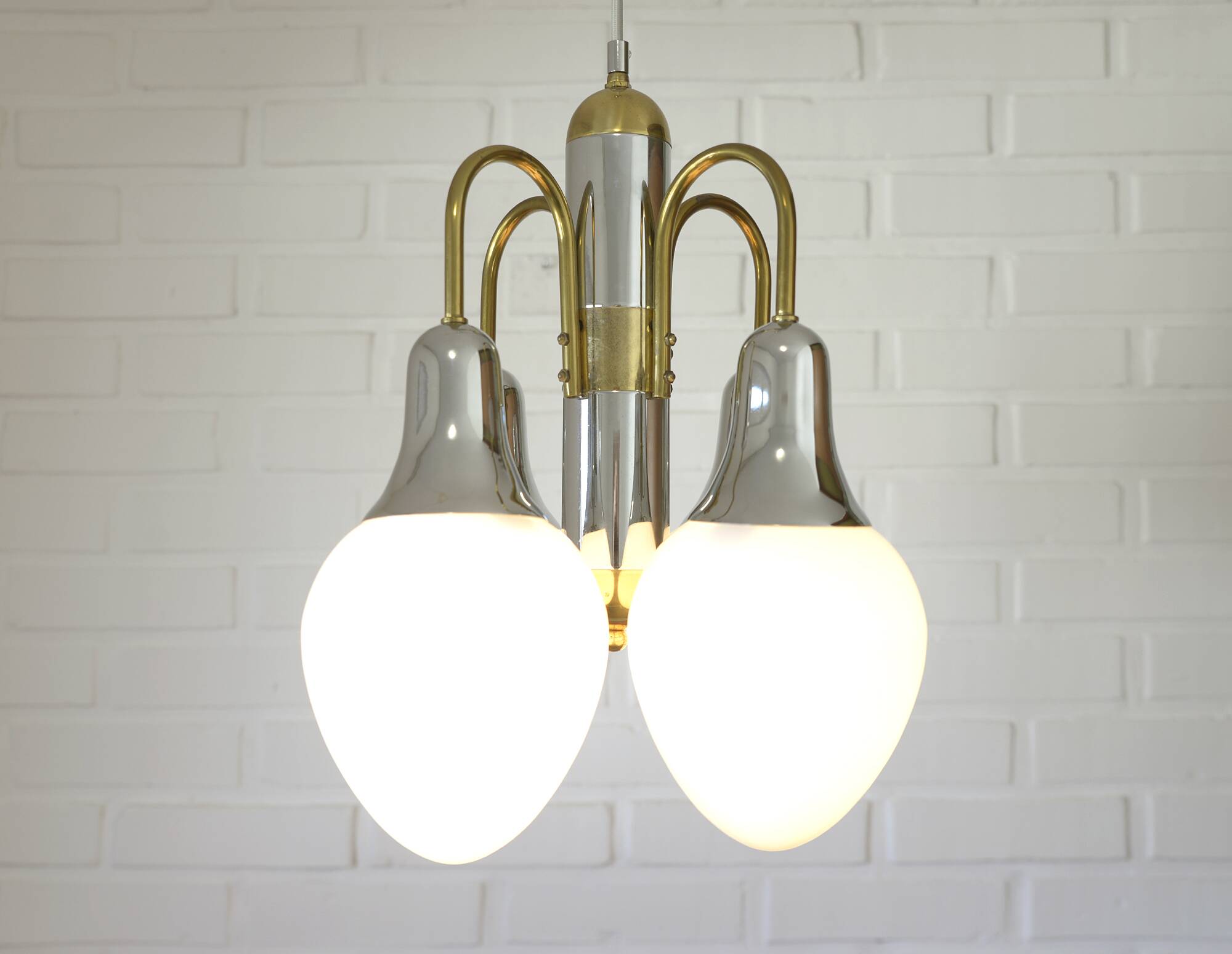 Vintage pendant lamp Art Deco style chandelier  Hanging light 1970s