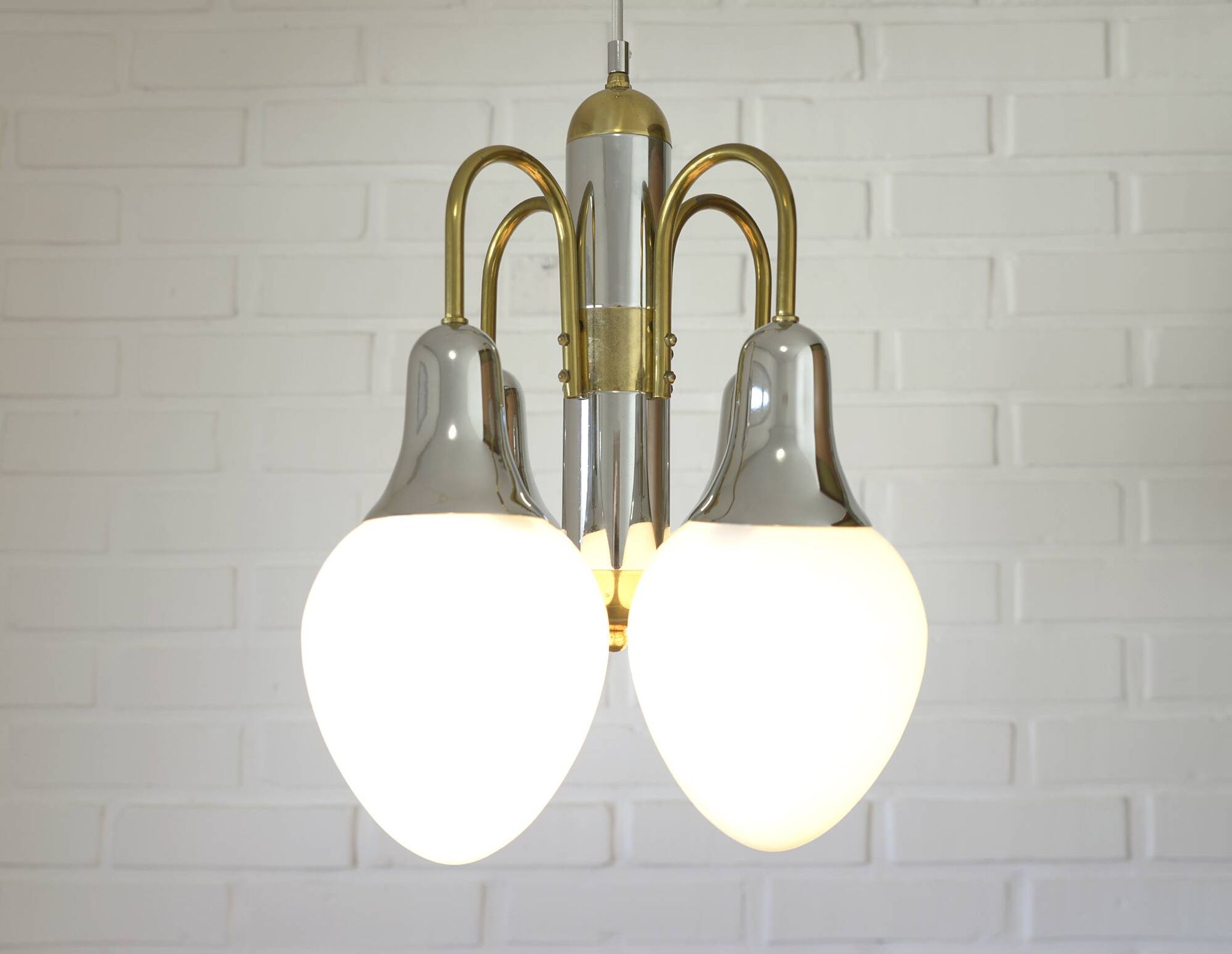 Vintage pendant lamp Art Deco style chandelier  Hanging light 1970s