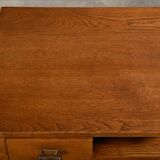 Pair Art Deco Nightstands or Bedside tables Oak and Glass, Netherlands, 193