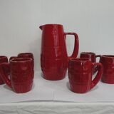 Vintage ceramic red lemonade service