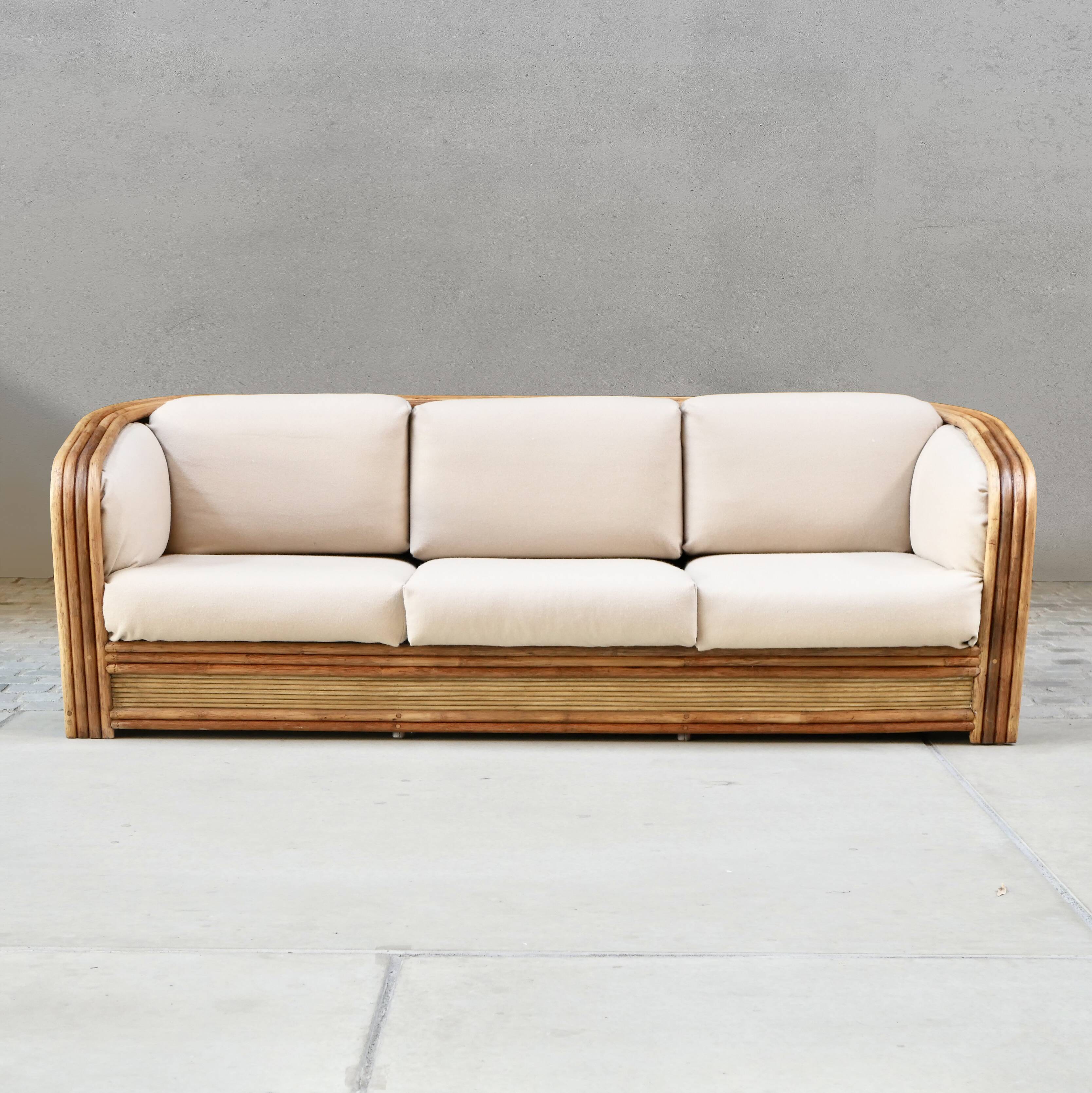 Maugrion rattan sofa for Roche Bobois, 1980s