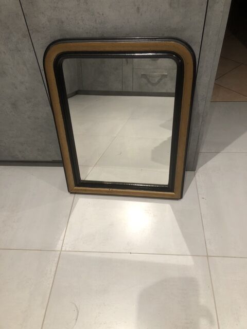 Miroir Louis-Philippe noir et or 55x70cm