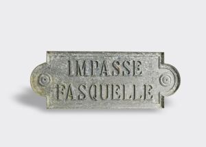 Plaque de rue, métal