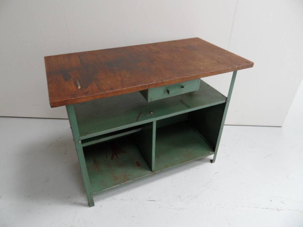 Banc de travail industriel vintage