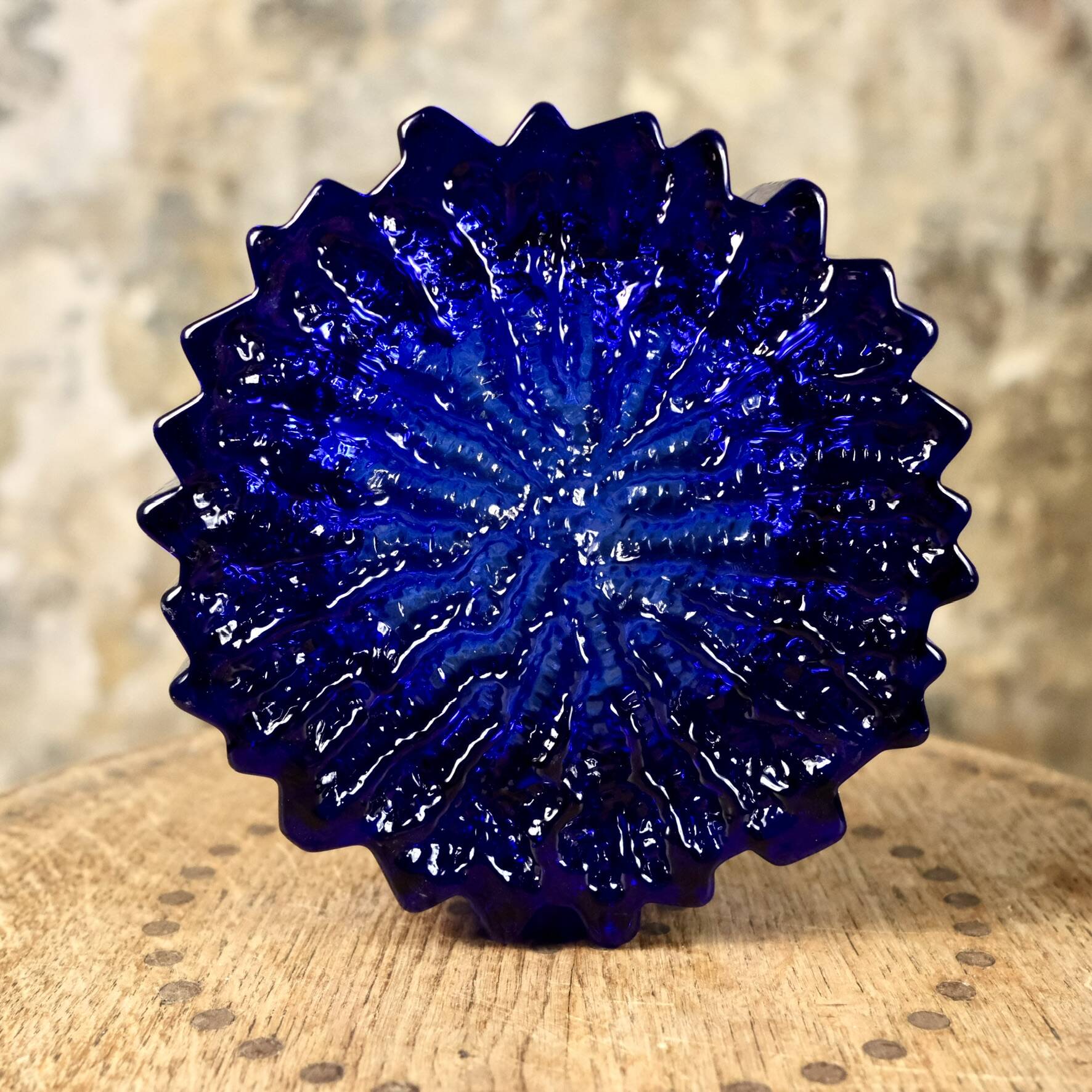 Glass crystal trinket tray by Willy Johansson for Hadeland, Norway, 1970s