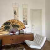 Très grand éventail d'art asiatique