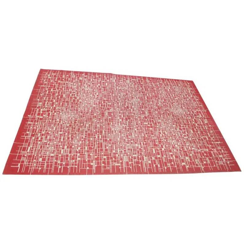 Tapis géométrique moderniste, milieu du siècle, années 1960