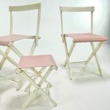 Set of camping chairs and stools
