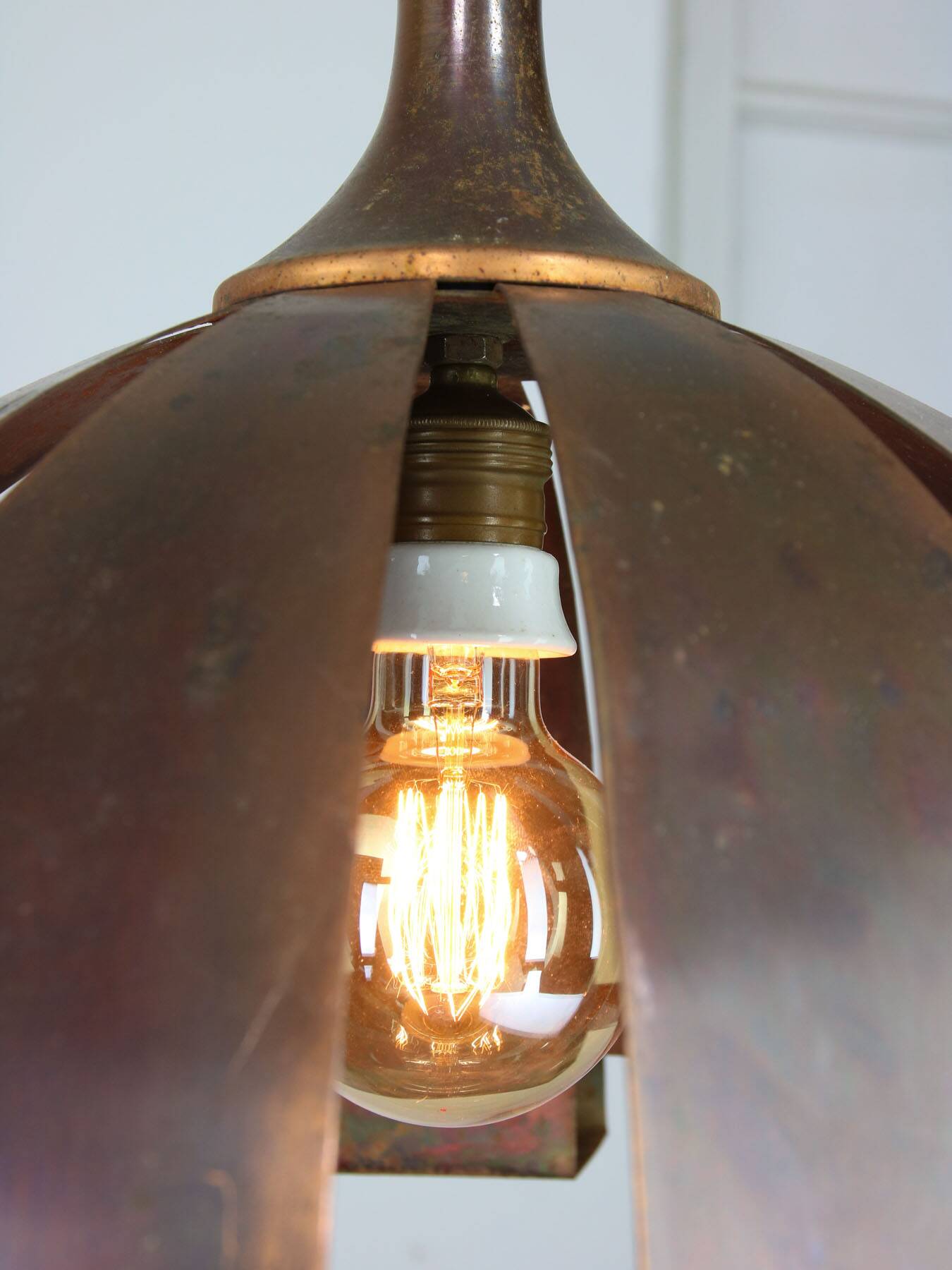 Vintage Italian Copper Colour Pendant Lamp, 70s