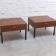 Modernist pair of bedside tables with drawers, 1960s