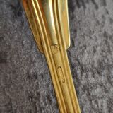 Set of 8 golden dessert spoons by Christofle, model "with fillet"