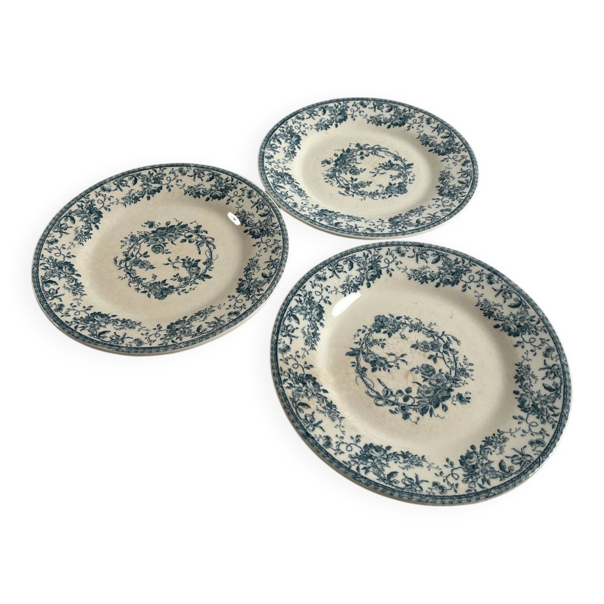 Terre de fer GIEN 1875 — Collection Bouquet de Roses lot de 3