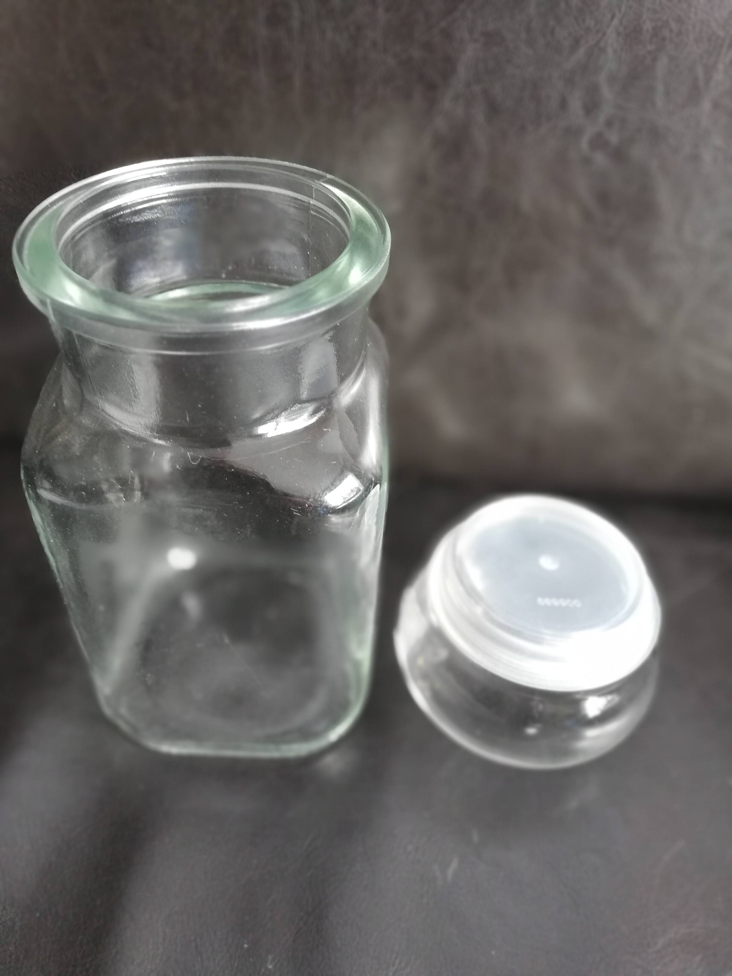 Clear glass jar