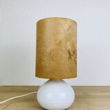 Vintage white ceramic fig lamp, dried flowers, 70s