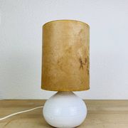 Lampe figue céramique blanche vintage, fleurs séchées, années 70