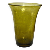 Grand vase en verre bullé et soufflé Biot
