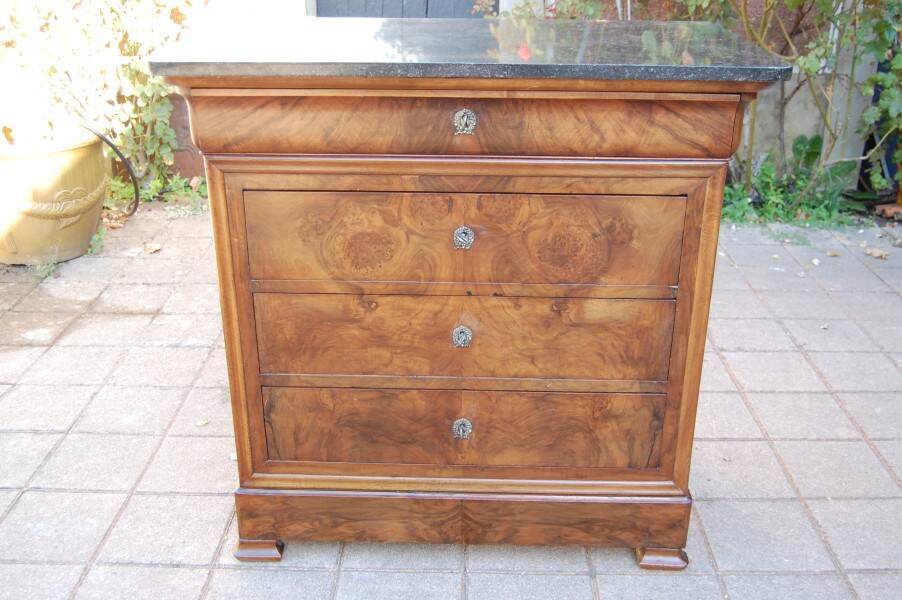 small Louis Philippe period walnut chest of drawers from the 19th century