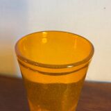 Vase année 80 verre bullé