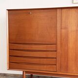 Large Danish Mid-Century Modern Teak Sideboard with Tambour Doors by Arne Vodder for Sibast
