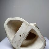 Bust of the Virgin with halo, glazed ceramic, vintage/antique craftsmanship