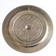 Mexican wall dish in silver metal and mother-of-pearl, 70s