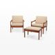 Easy chairs and ottoman by Illum Wikkelsø for Niels Eilersen, Denmark, 1960s, set of 3