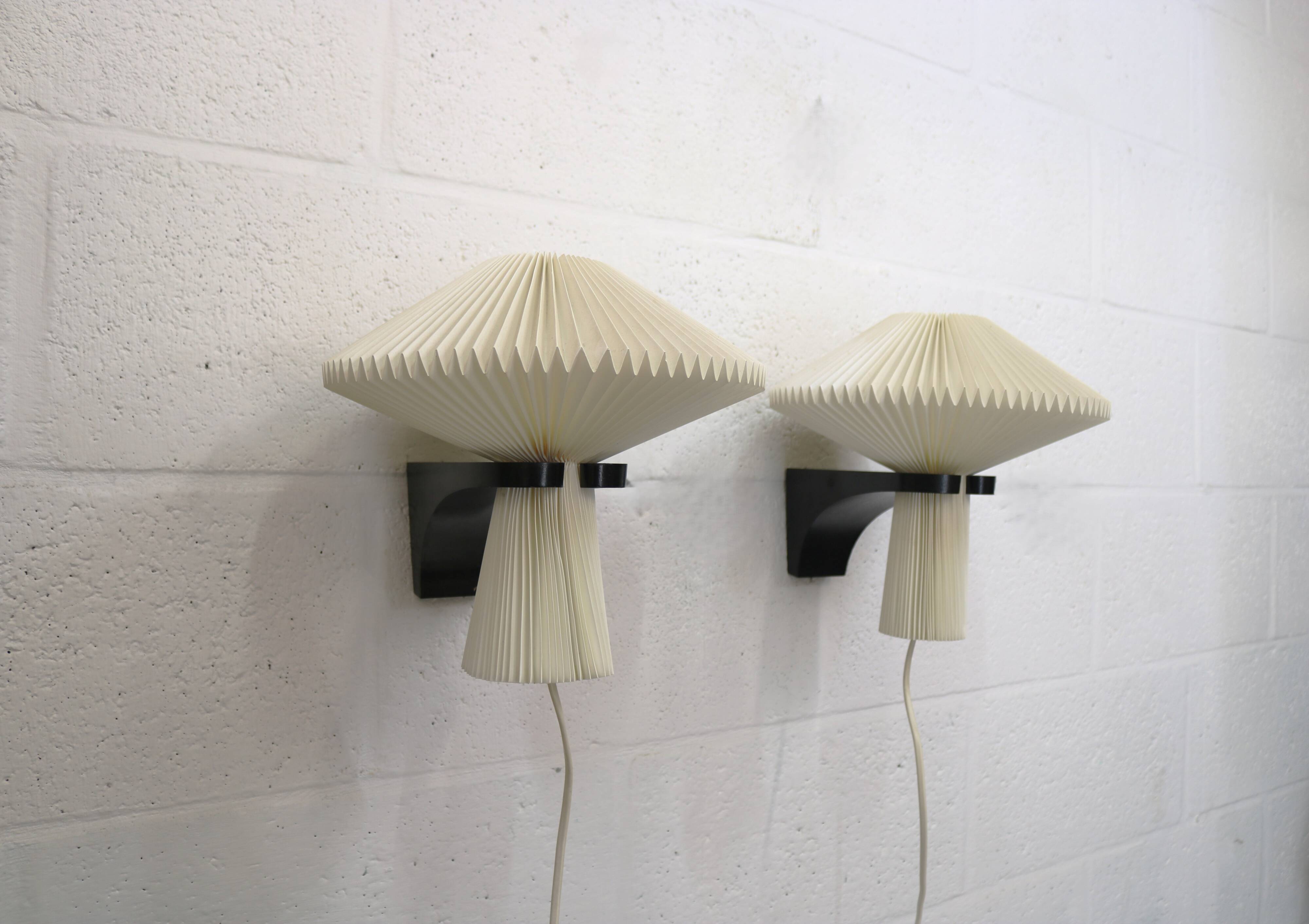 Pair original Le Klint 204 “Mushroom” lamps, designed by Vilhelm Wohlert
