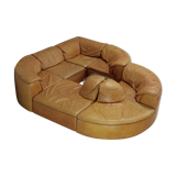 Leather modular sofa, 7 elements, 70s