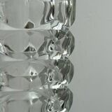 Rectangular crystal vase in thick glass, bouquet vase.