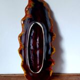 Magnificent leaf-shaped basket signed Vallauris