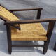 Set of chairs and armchairs from 1940, wood and woven vegetable rope