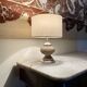 Stone lamp, fabric cable, cotton shade