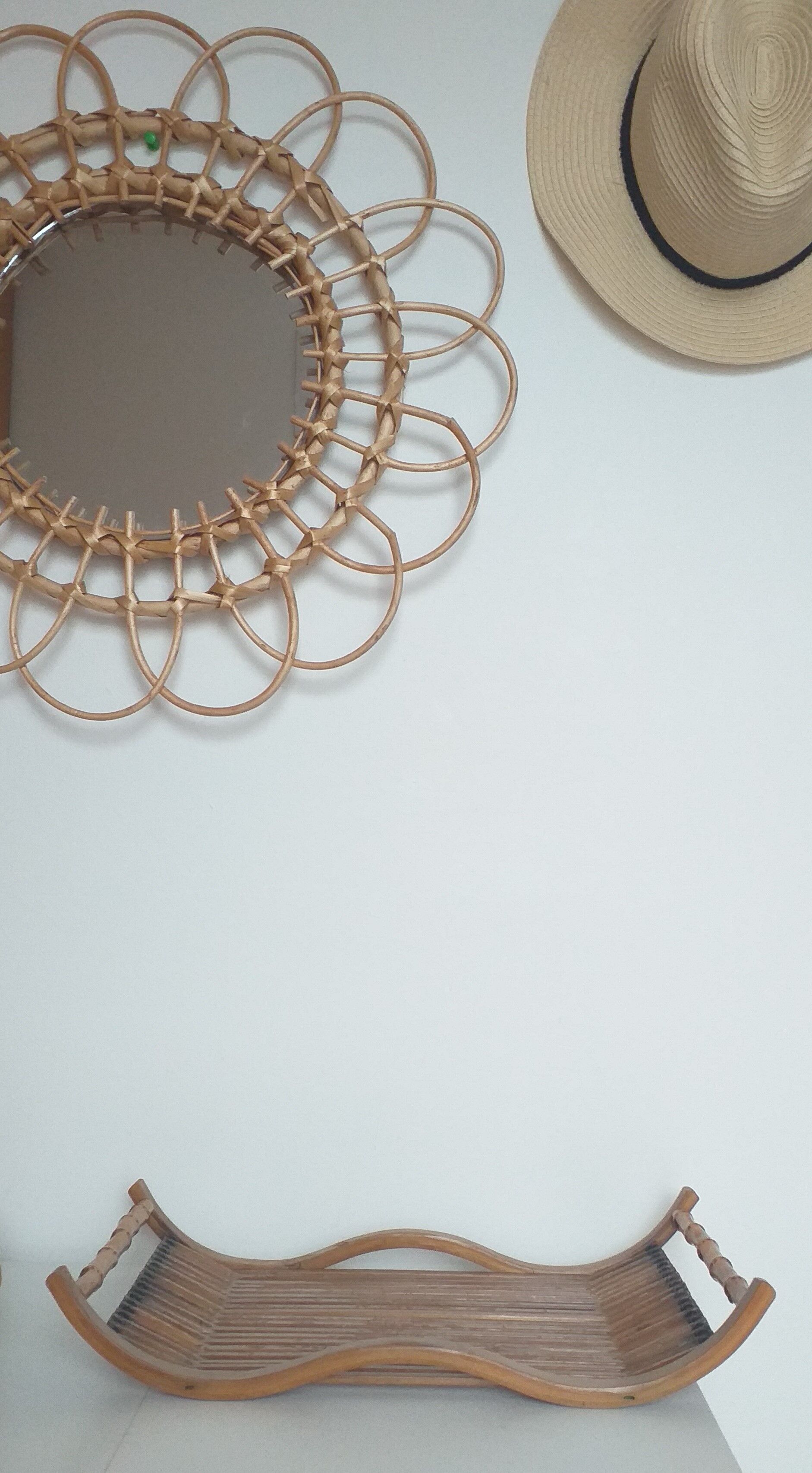 Wooden and bamboo tray