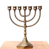 Menorah candle holder in brass or bronze, 60s