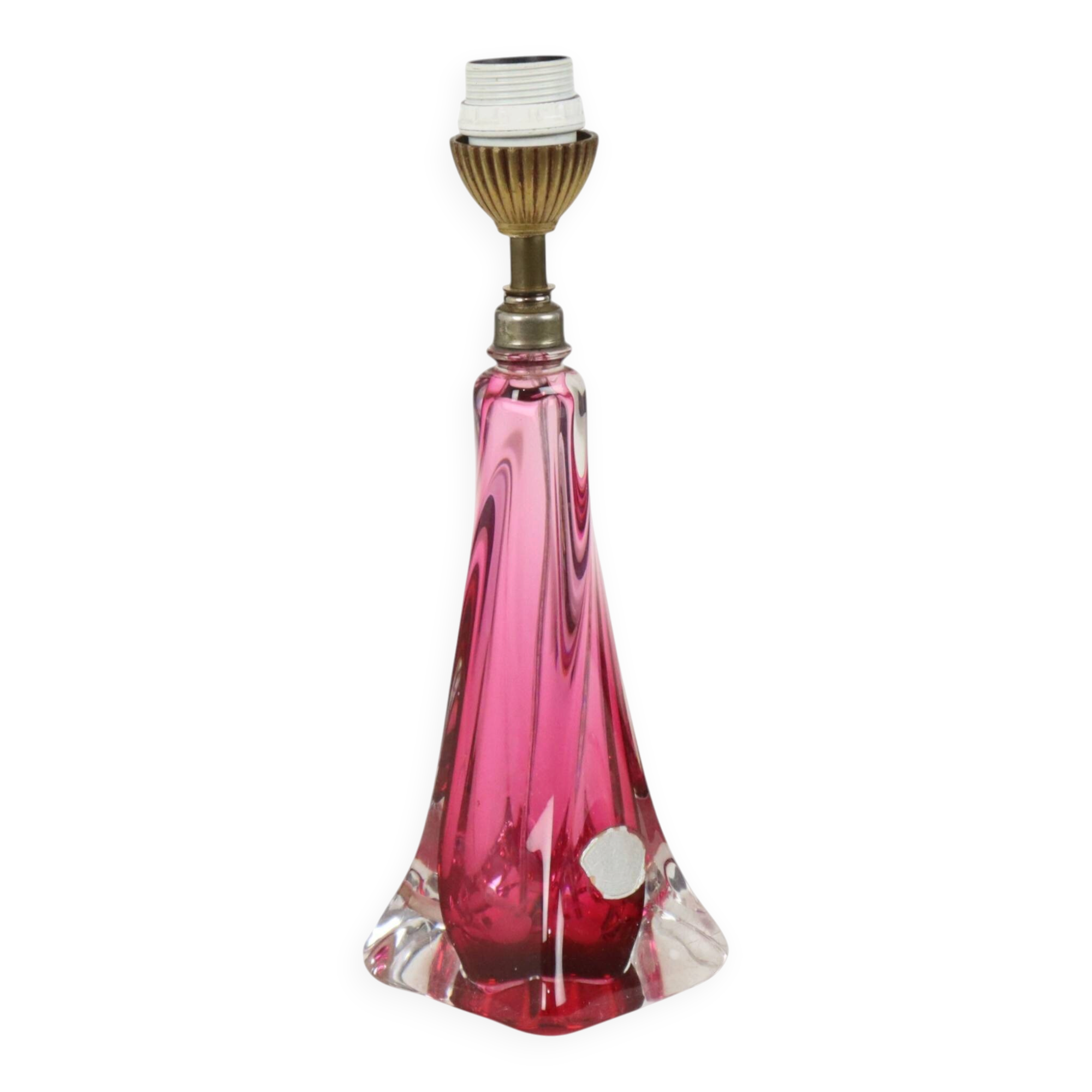Purple and Pink Crystal Table Lamp – Val Saint Lambert – Sixties