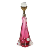 Purple and Pink Crystal Table Lamp – Val Saint Lambert – Sixties