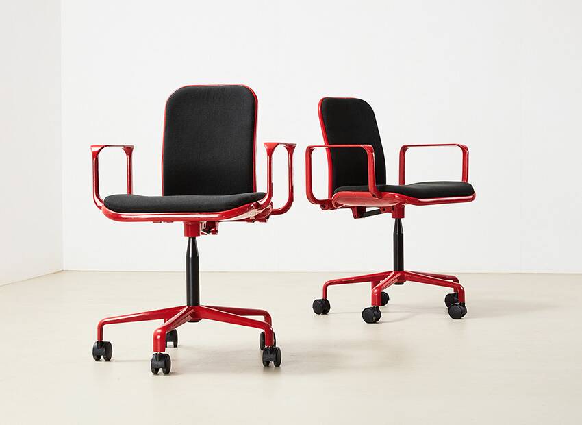 Pair of Supporto Desk Chairs by Frederick Scott for ICF Italy 1976