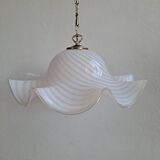 Vintage murano white swirl ceiling lamp