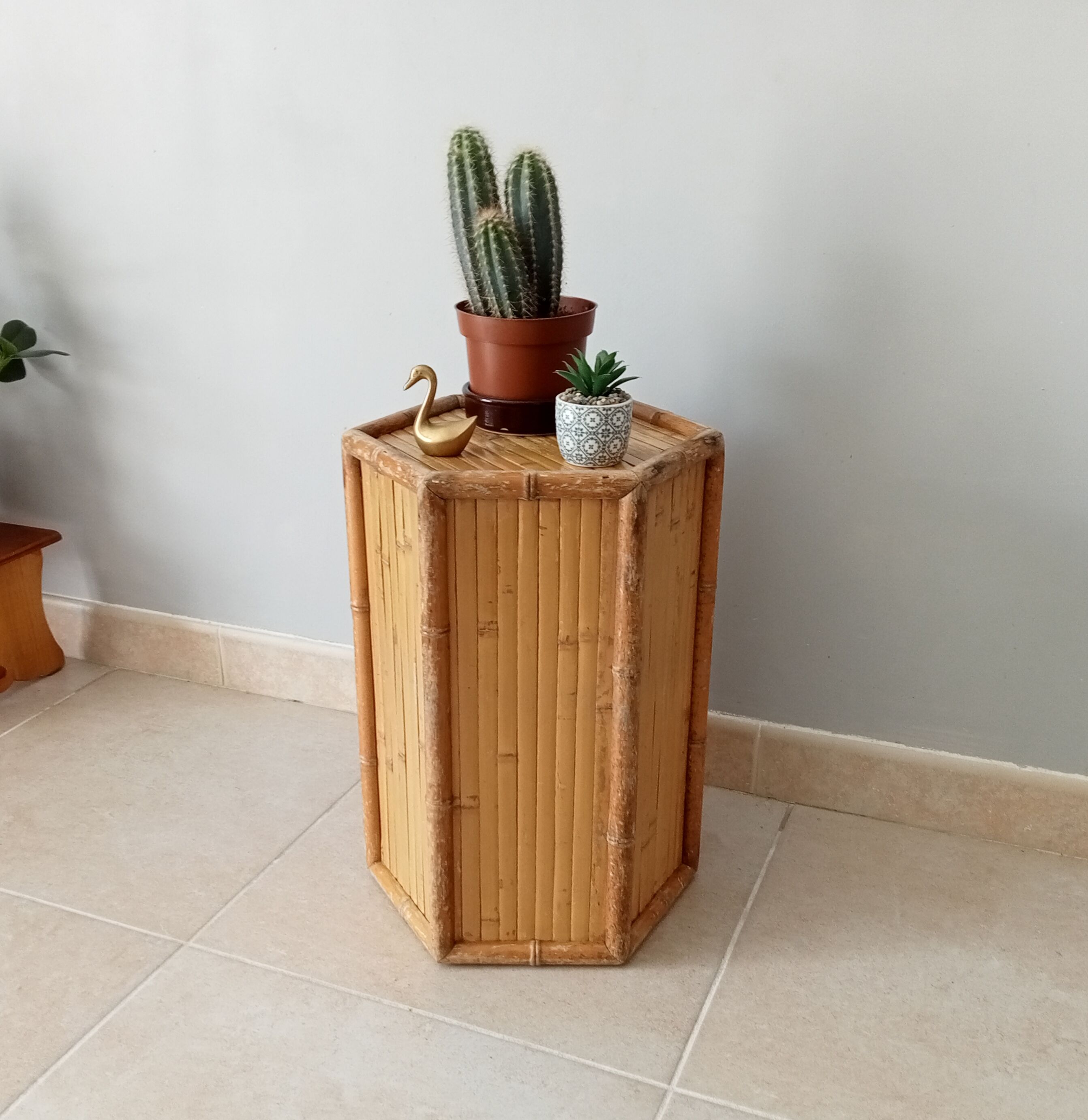 Vintage bamboo side table
