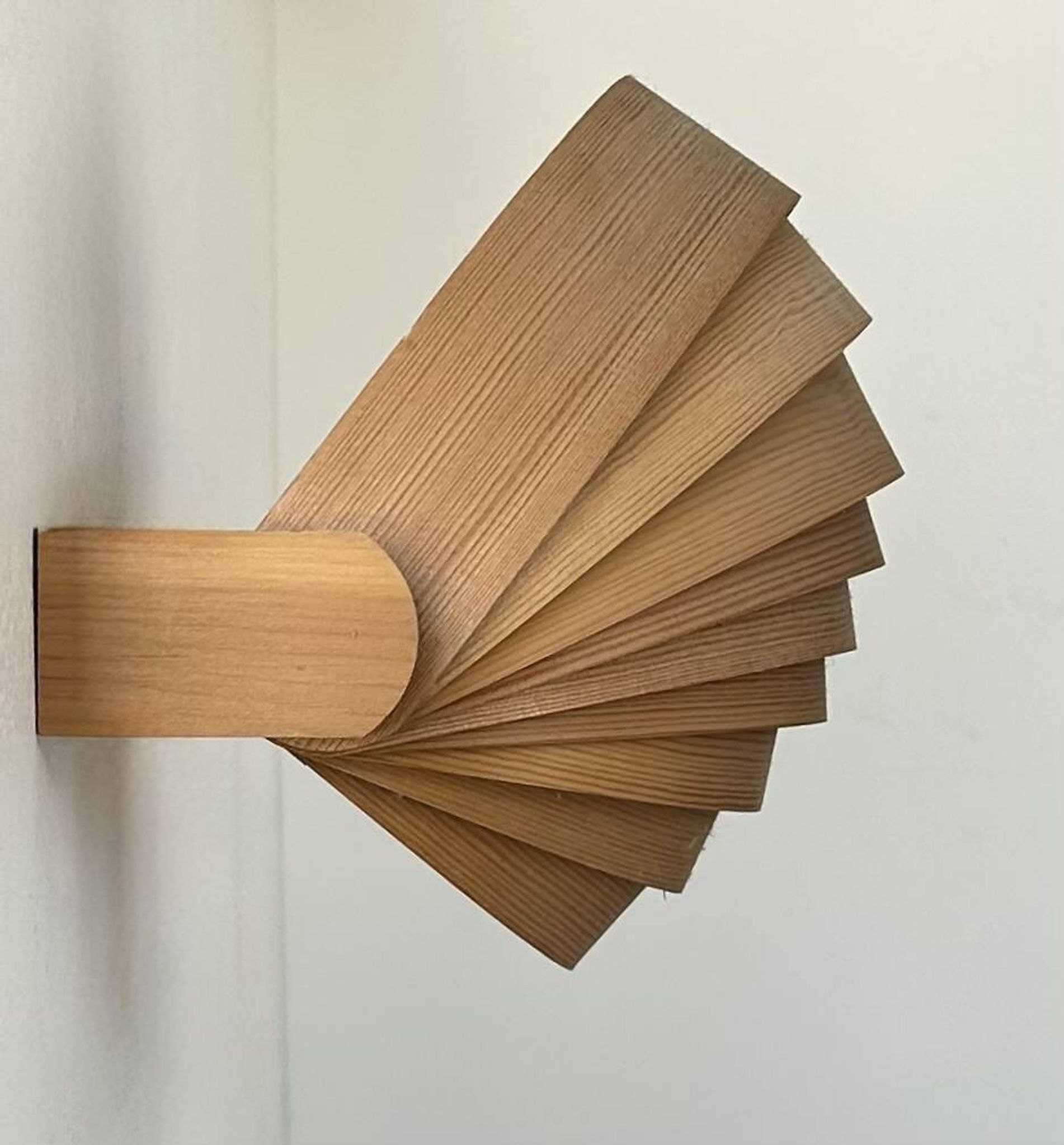 Vintage pine slat wall lamp, Translandia, Netherlands, 1960s