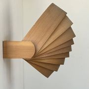 Vintage pine slat wall lamp, Translandia, Netherlands, 1960s