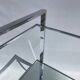 Romeo Rega Chrome 1970s Square Drinks Bar Cart Trolley Table Glass Mirror