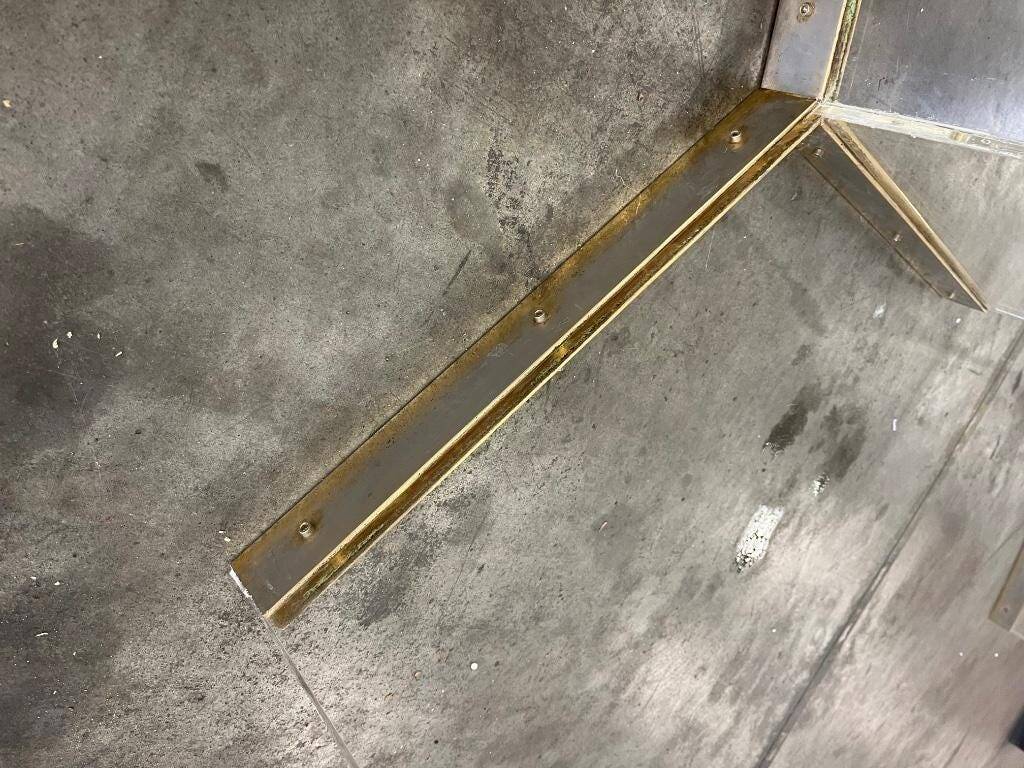 Table / table à manger vintage en verre XL (3 mètres de long )