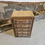Art Deco wooden chest of drawers with 5 drawers
